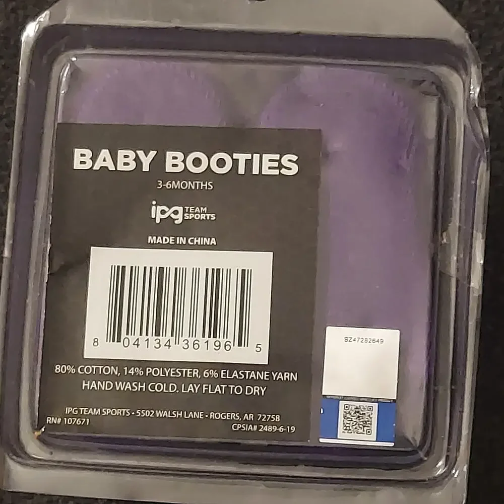 LSU Baby Booties 3-6 Months Purple Gold